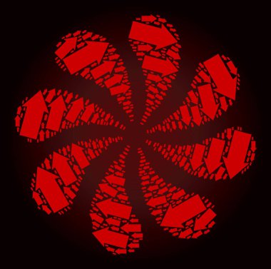 Kanlı CW Döndürme Yönetmeni Simge Girdabı Soyut Çiçek