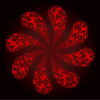 Kırmızı Elektrik Oku Simge Döndürme Akımı