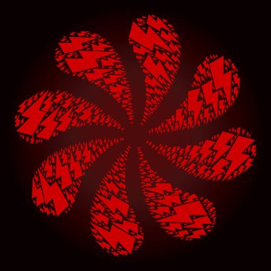 Kırmızı Elektrik Güç Simgesi Döndürme Özeti Çiçeği