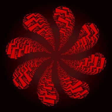 Kanlı Elektrik Kırılma Simgesi Kıvrım Çiçeği