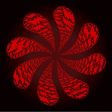 Kanlı Yeşil Elektrik Simgesi Merkezkaç Havai fişekleri