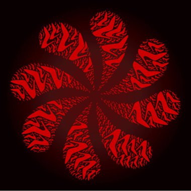 Kırmızı Yüksek Topuklu Kadın Ayakkabı Simgesi Dönüşümlü Soyut Çiçek