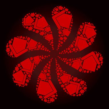 Kırmızı Ev Simgesi Döndürme Akımı