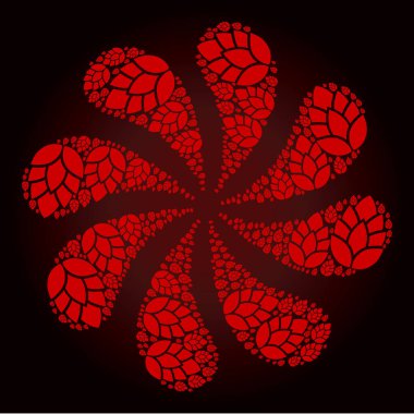 Kırmızı Sıçrama Konisi Simgesi Dönen Çiçek