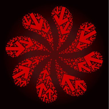 Kırmızı İç Yön Ok Simgesi Döndürme Vuruşu