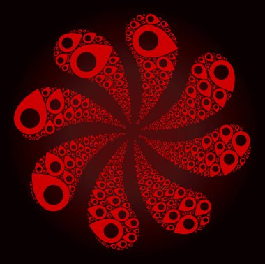 Kırmızı Harita İşaretleyici Simgesi Merkezkaç Soyut Çiçek