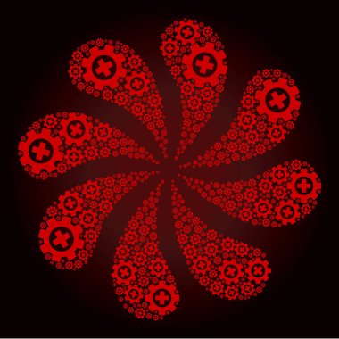 Kırmızı Tıbbi Endüstri Simge Kıvrımlı Selamlaması