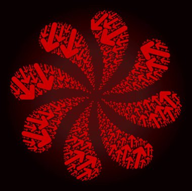 Kırmızı Taşı Oku CCW Simge Merkezkaç Dönüşü