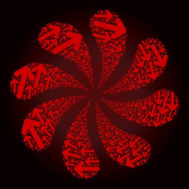 Kırmızı Taşı CW Ok Simgesi Merkezkaç Patlaması