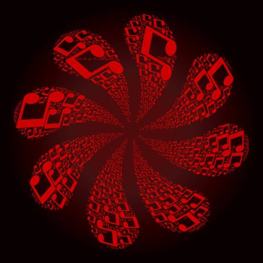 Kanlı Müzik Notaları Simgesi Döndürme Vuruşu