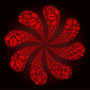 Kırmızı Doğal Kahve Simgesi Döndürme Hareketi