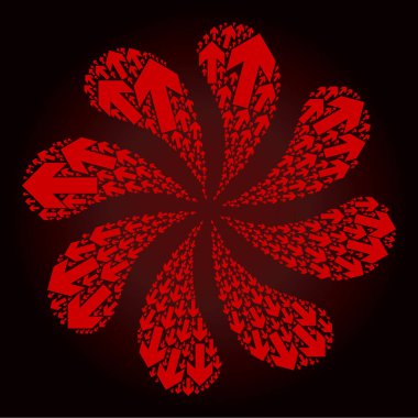 Kanlı Ok Simgesi Kıvrık Çiçek Kümesi