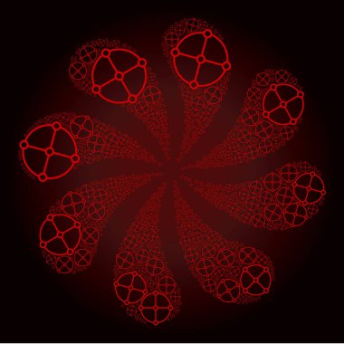 Kanlı Yuvarlak Şebeke Yapı Simgesi Döndürme Çevirmesi