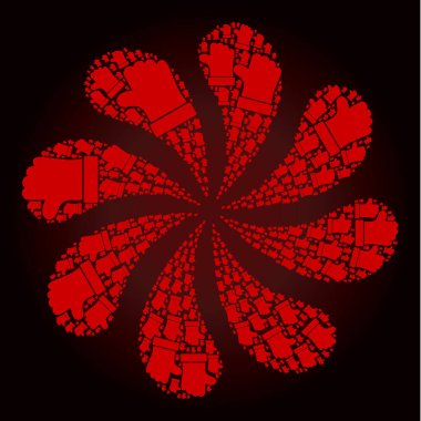 Kırmızı Başparmak Simge Döndürme Havai fişekleri