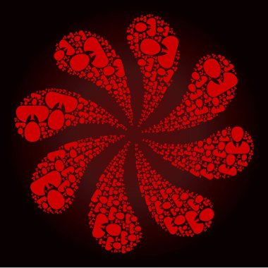 Kanlı Kullanıcı Profili Simgesi Kıvrık Çiçek Kümesi