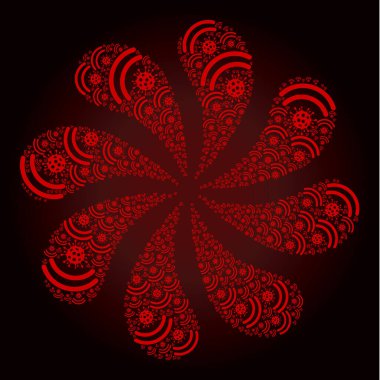 Kırmızı Virüs Emanasyon Simgesi Döndürme Türbini