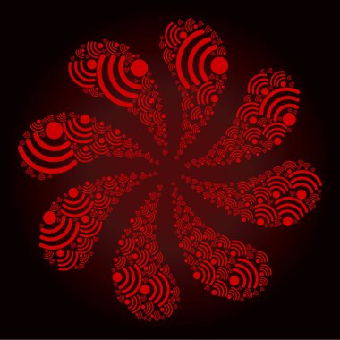 Kanlı Wi-Fi Kaynak Simgesi Girdap Çiçeği