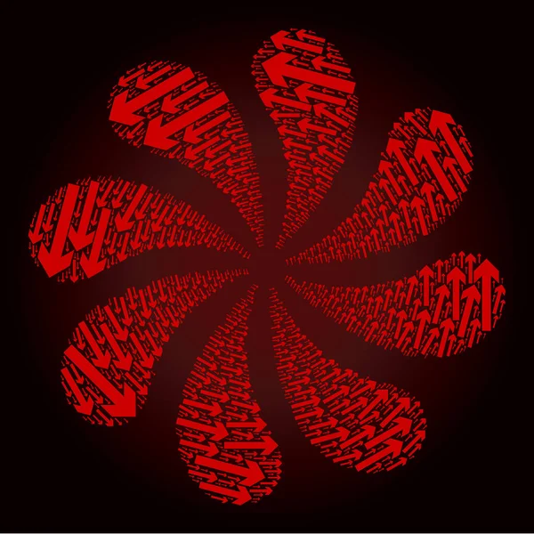 Kırmızı CCW Döndürme Oku Simge Döndürme Selamlaması