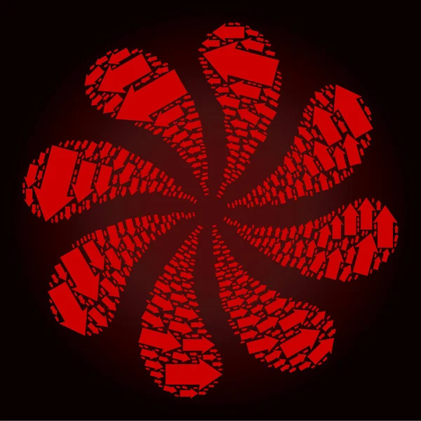 Kırmızı CCW Döndürme Oku Simgesi Merkezkaç Vuruşu