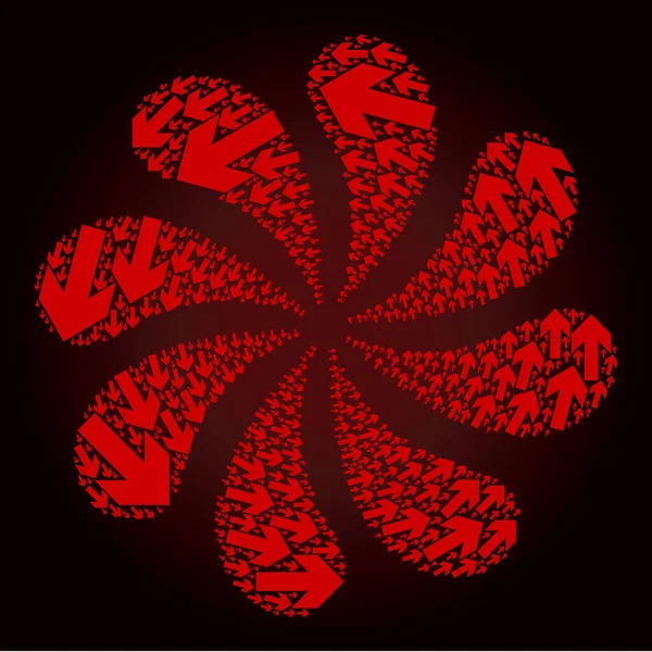 Kanlı CCW Döndürme Oku Simgesi Girdap Patlaması