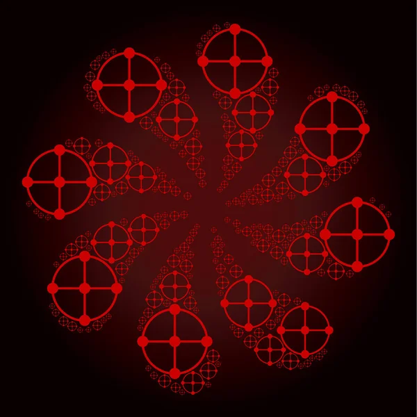 Bloody Circle Grid Κόμβοι Icon Curl Motion — Διανυσματικό Αρχείο