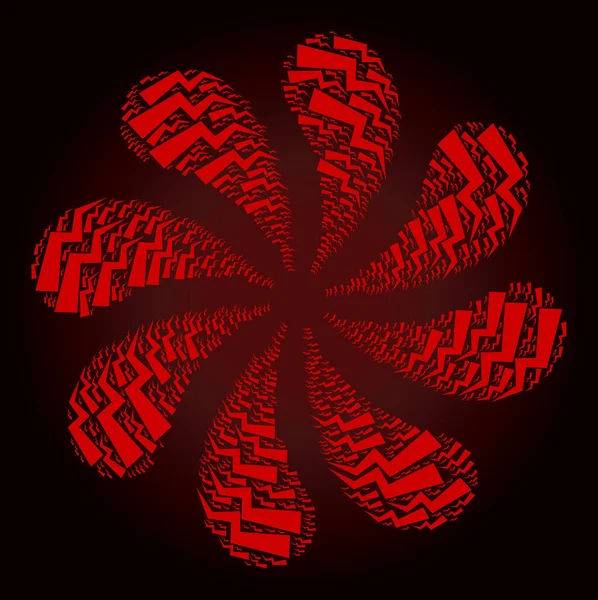 Kanlı Elektrik Kırılma Simgesi Kıvrım Çiçeği