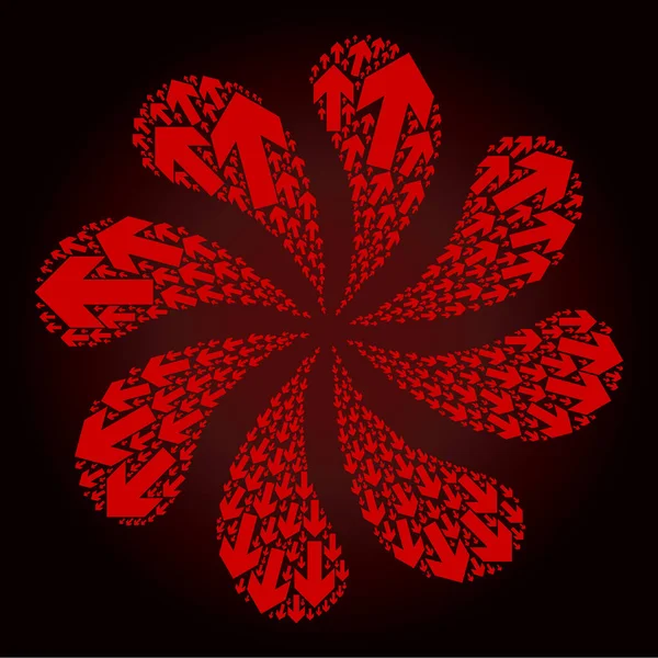 Kanlı Ok Simgesi Kıvrık Çiçek Kümesi