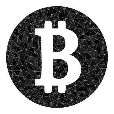 Vektör Bitcoin Para Üçgeni Simge Doldurulmuş