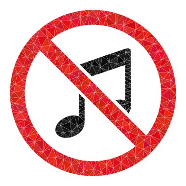 Vektör Yasak Müzik Çokgen Simgesi