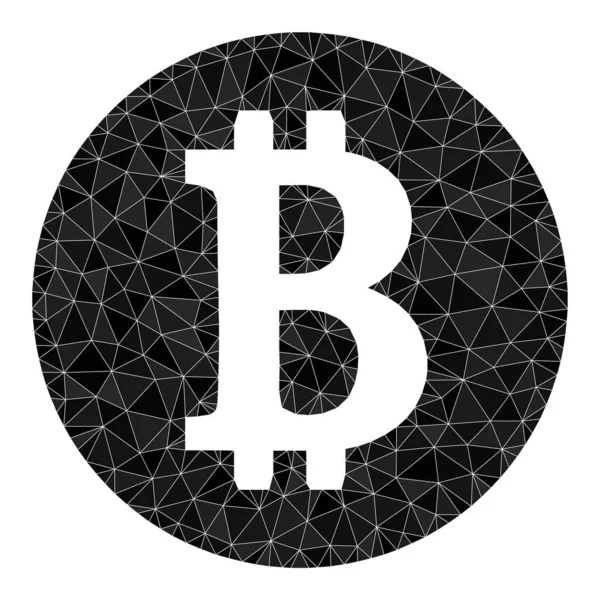Vektör Bitcoin Para Üçgeni Simge Doldurulmuş