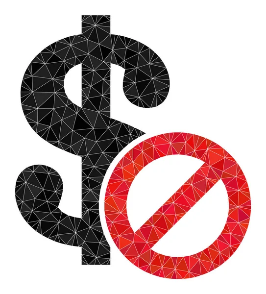 Απαγορευμένο τρίγωνο δολαρίου διάνυσμα γεμισμένο εικονίδιο — Διανυσματικό Αρχείο