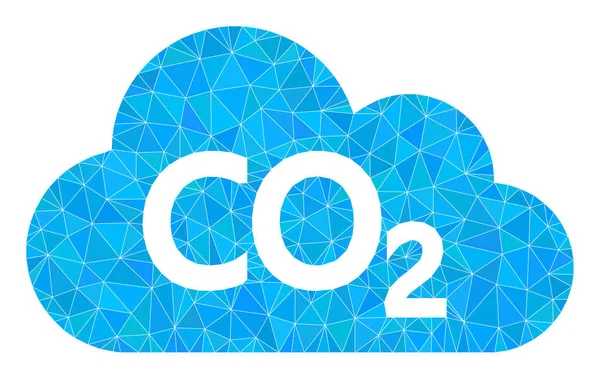 Vector de dióxido de carbono nube triángulo llenado icono — Archivo Imágenes Vectoriales