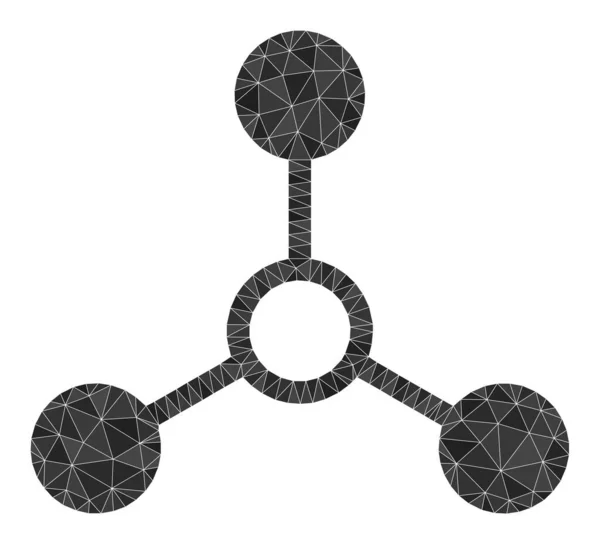 Vektor Atom Länkar Triangel fylld ikon — Stock vektor