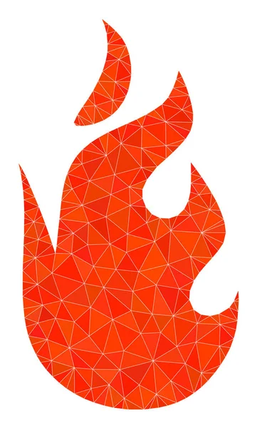 Vector fuego llama icono poligonal — Vector de stock