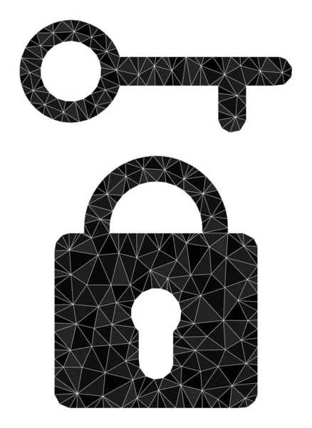 Vector Lock Key Polygonales Symbol — Stockvektor