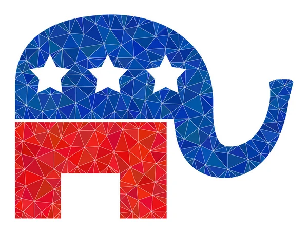 Vetor Americano Elefante Político Lowpoly Icon —  Vetores de Stock