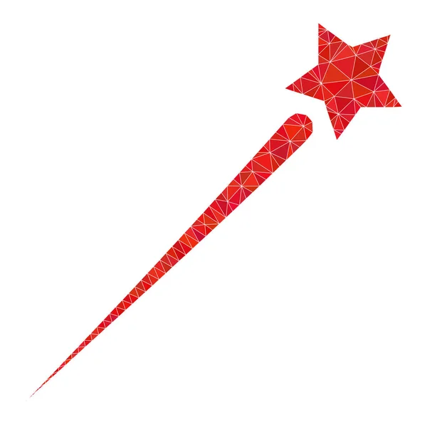 Wektor latająca gwiazda wielokątna ikona — Wektor stockowy