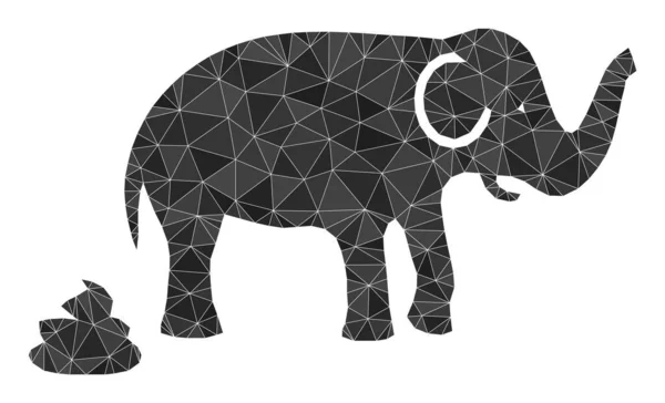 Vector Elephant Shit Lowpoly Icon —  Vetores de Stock