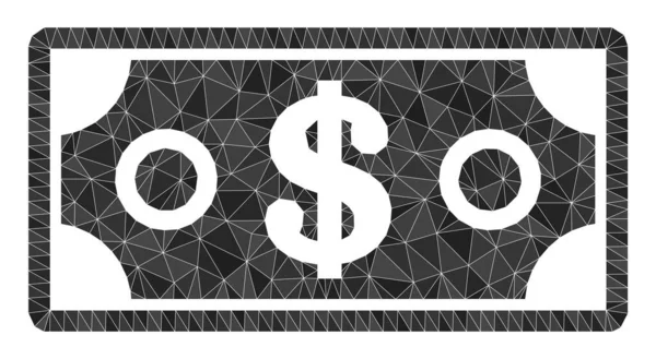 Dólar do vetor Ícone poligonal de notas — Vetor de Stock