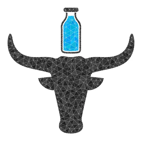 Vektorová ikona vyplněná trojúhelníkem kravského mléka — Stockový vektor