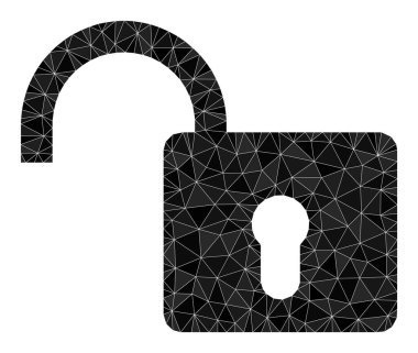 Vektör Açık Kilit Lowpoly Simgesi