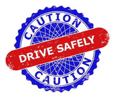 CAUTION Şöförü Güvenli Rosette ve Yuvarlak Dikdörtgen Çift Renkli Kirli Doku Damgası