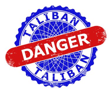 TALIBAN DANJER Rosette ve Kirli Yüzeyde Yuvarlak Dikdörtgen Çift Renkli Damga