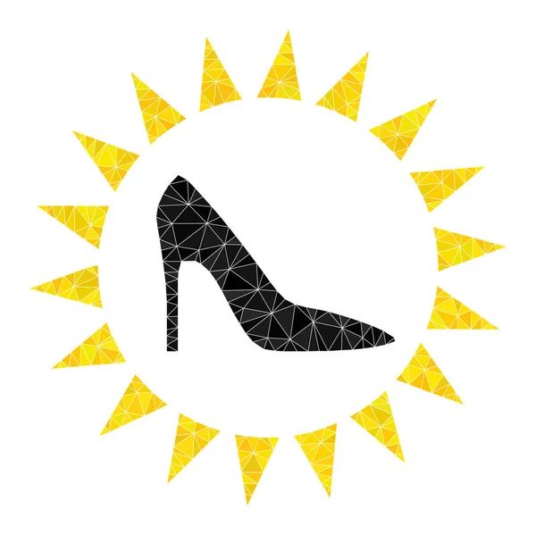 Vektor Exklusiva damer skor polygonal ikonen — Stock vektor
