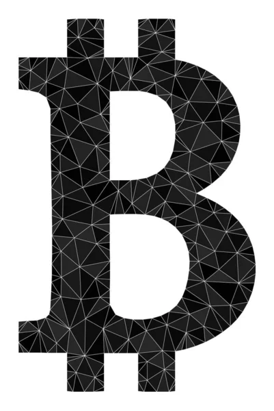 Vector Bitcoin símbolo triángulo llenado icono — Vector de stock
