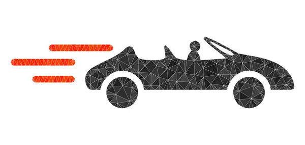 Vector Cabriolet Bewegung Dreieck gefüllt Icon — Stockvektor