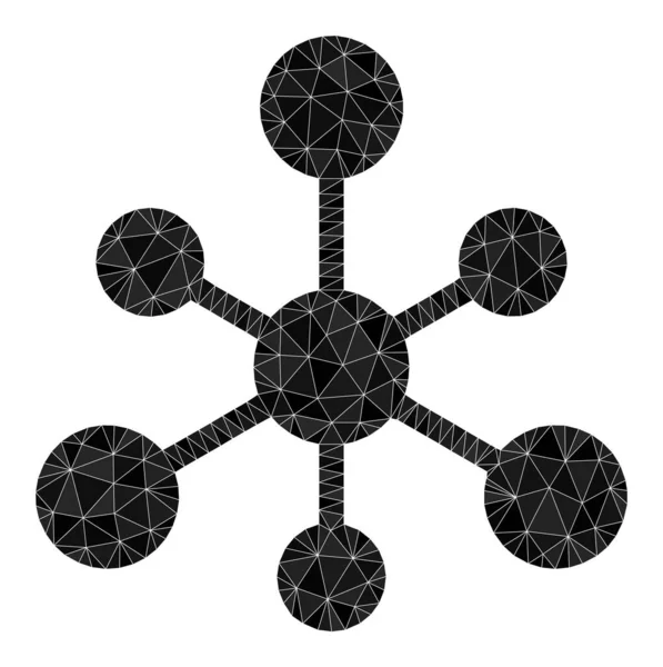 Vector Web Connections Lowpoly Icon — Stockvektor