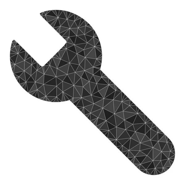 Polygonales Vektor-Schraubenschlüssel-Symbol — Stockvektor