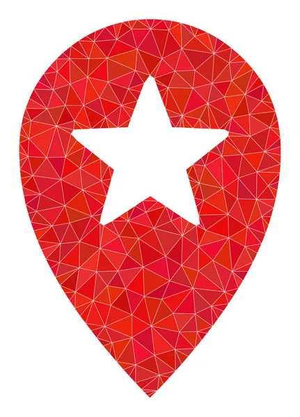 Vector Star Place Marker Icono poligonal — Archivo Imágenes Vectoriales