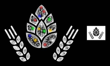 Ağ Ağı Arpası ve Çok Renkli Parlak Noktalı Hop Simgesi